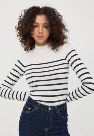 Terranova LUPETTO A RIGHE - Maglione - bianco lana