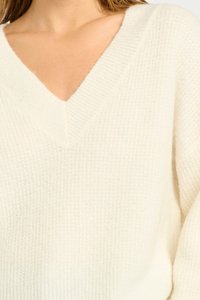 Gestuz ALPHA V NECK - Camisola - egret