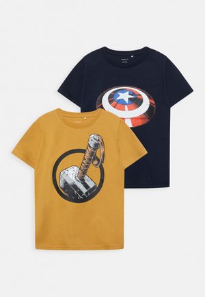 NKMJALIS MARVEL SUPERHEROES 2 PACK - T-shirt print - dark blue