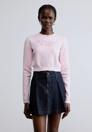 CROP SCRIPT SWEATER - Džemperis - light pink