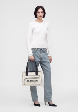 Love Moschino, SIGNATURE LOVE PRINT - Sac à main - white/black