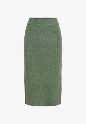 VILA, KNITTED SKIRT VILOLO MIDI - Puzdrová sukňa - laurel wreath