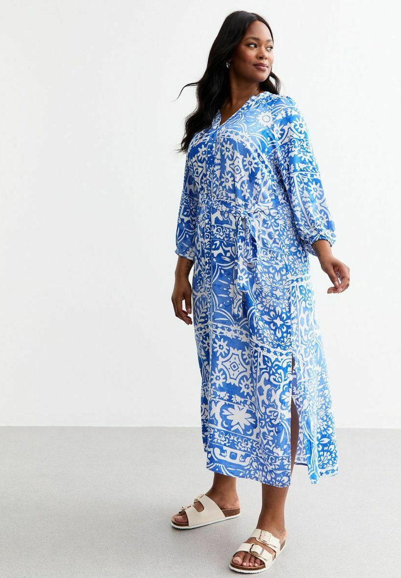 New Look Curves Jurk blauw