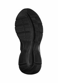 Zwarte sportieve schoenenzool met een getextureerd rubber, voorzien van een loopvlakpatroon voor grip en een maatlabel "37" aan een kant. Over het algemeen een gladde afwerking.