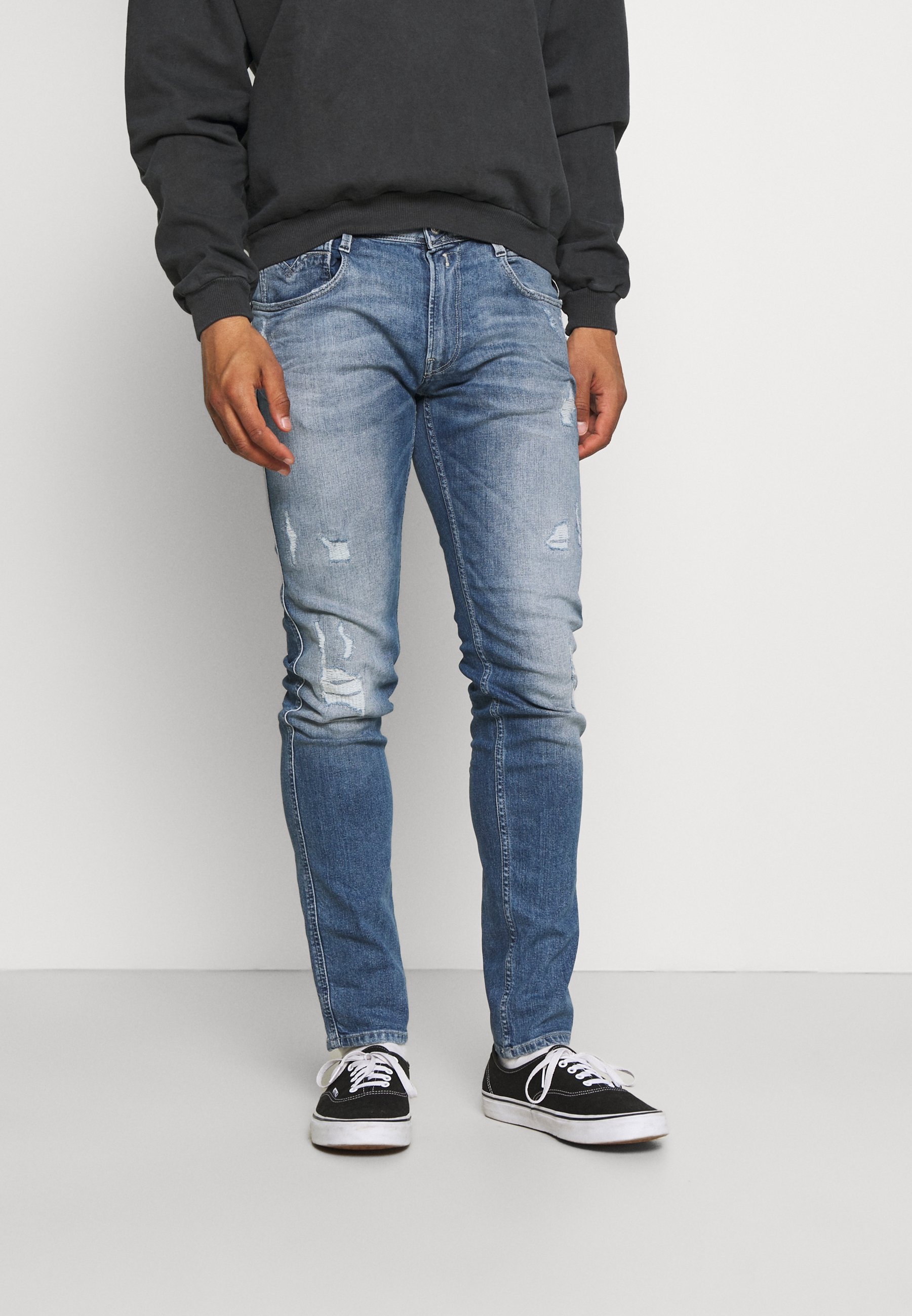 Replay ANBASS - Prigludę džinsai - light blue/šviesiai mėlyno džinso -  Zalando.lt
