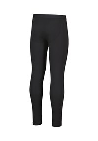 Schwarze Leggings aus elastischem Stoff, mit hohem Bund, glatter Textur und figurnahem Design, versehen mit flachen Nähten für zusätzlichen Komfort.