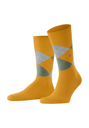 KING RAUTENMUSTER LOGOEMBLEM - Socken - dottergelb