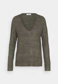 JDYELANORA L/S V-NECK NOOS - Trui - kalamata melange