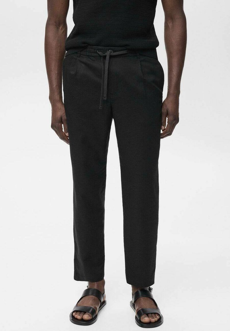 Mango - WITH DRAWSTRING - Trousers - black, Enlarge