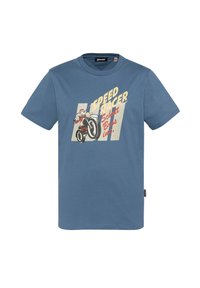 CARTOON BIKER - T-shirt imprimé - bleu acier