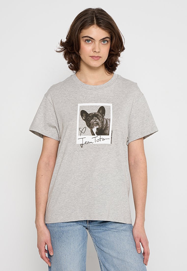 CLAUDIE PIERLOT T-shirt print lichtgrijs