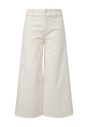 s.Oliver CULOTTE SURI MID RISE WIDE LEG - Flared Jeans - weiß