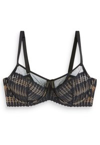 Next DD+ GRAPHIC LACE MINIMISING FULL CUP BRA - Podprsenka s kosticemi - black