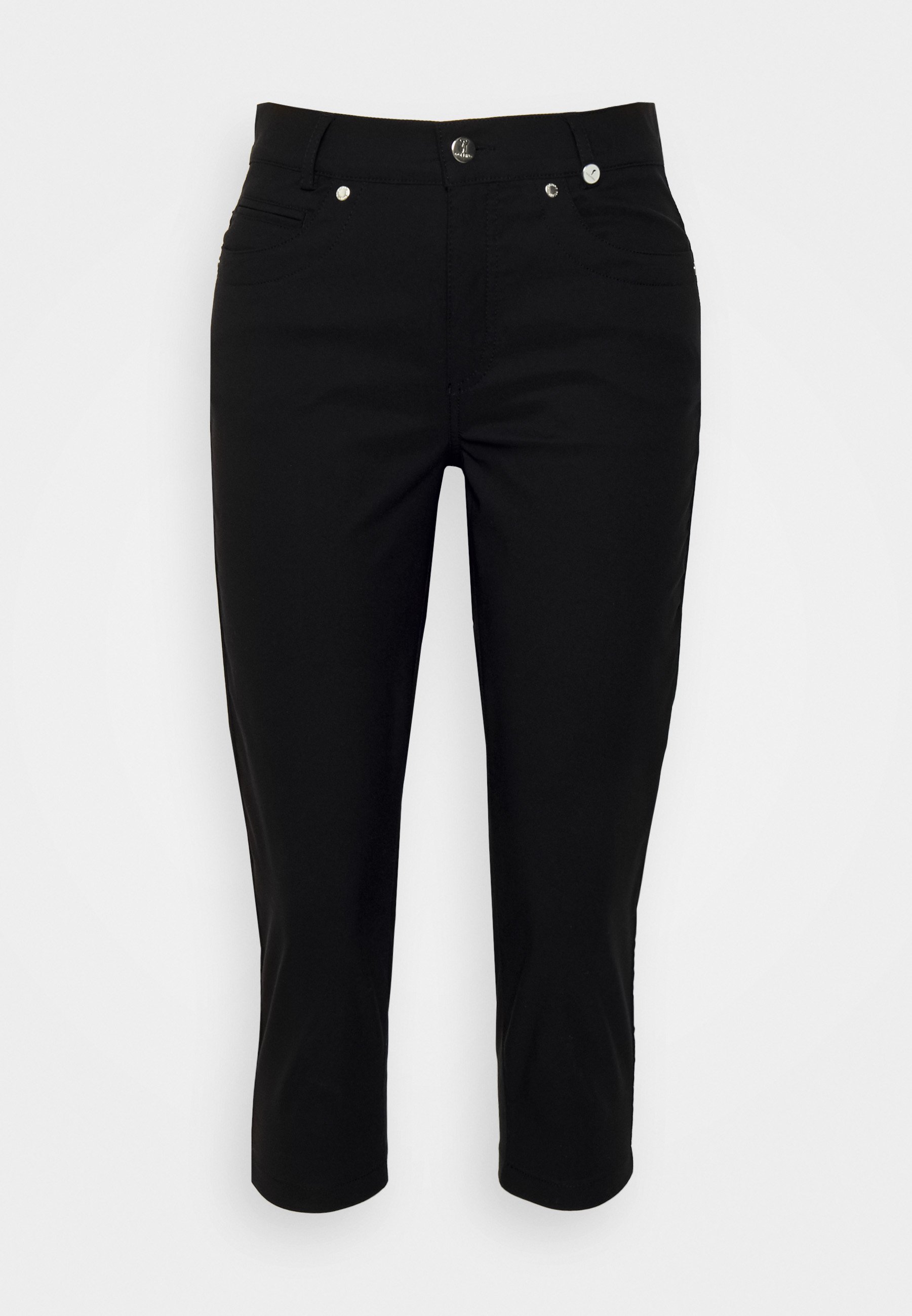Pantalon Golfino Sofia Capri Femme – Noir, Taille 4, Poches, Extensible, 21 Pouces Entrejambe