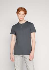 Tommy Jeans SLIM TEE - T-shirt - bas - new charcoal