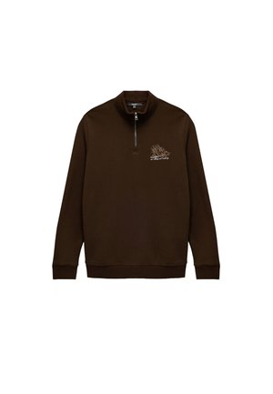 HALF ZIPPERED  - Collegepaita - brown