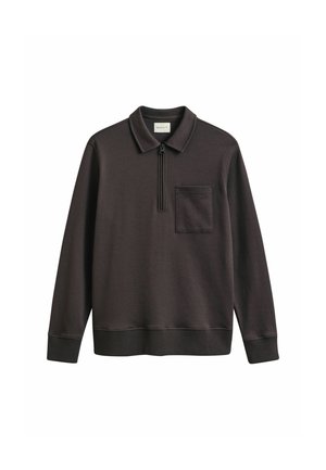 GANT, GANT HALF-ZIP SWEATSHIRT - T-shirt à manches longues - charred wood brown