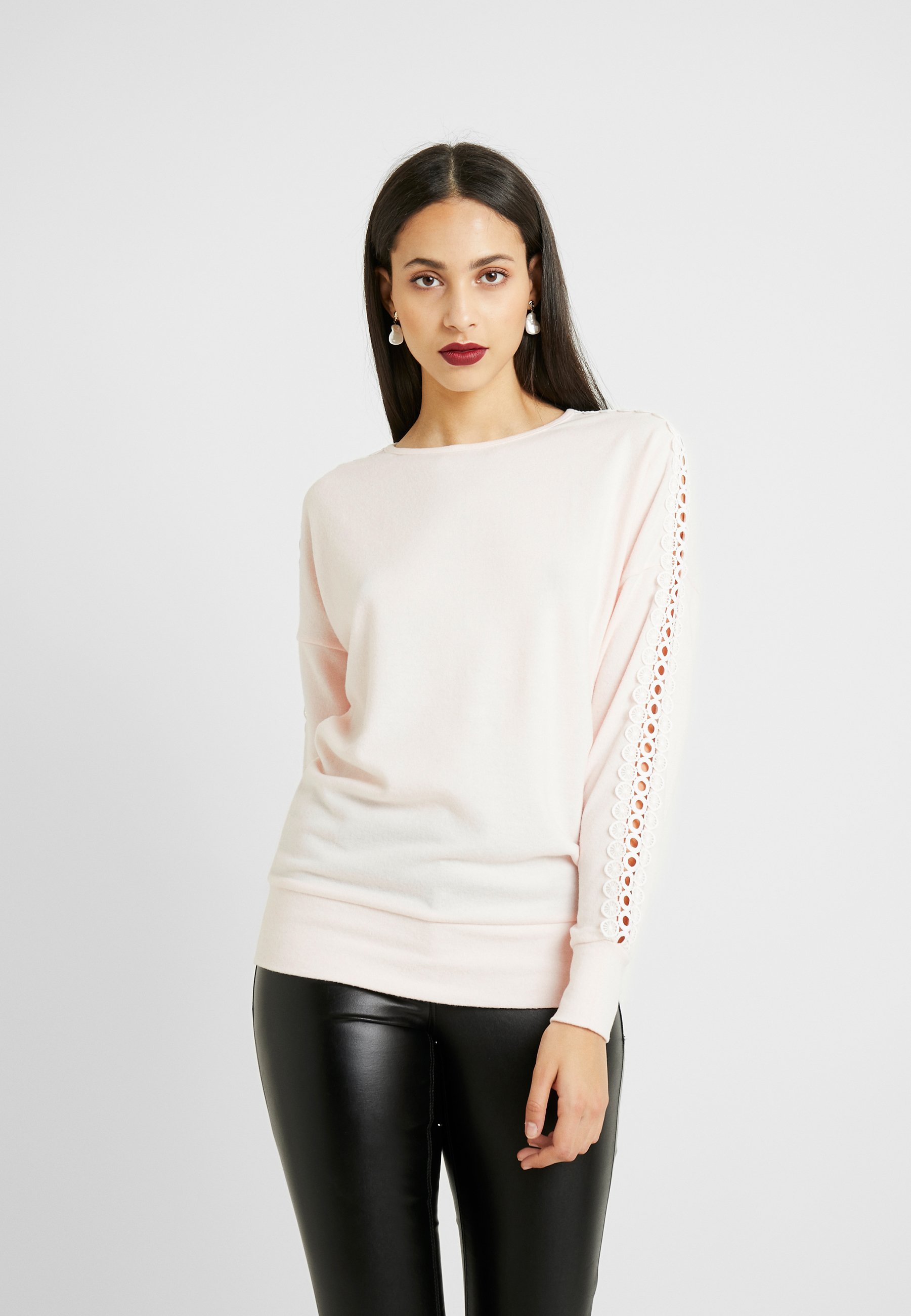 Dorothy Perkins Tall SHOULDER Strikkegenser blush Dorothy Perkins ALL OVER POINTELLE JUMPER - Strikkegenser - blush