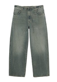 Loszittende spijkerbroek in vervaagd blauw denim met voorzakken en een verstelbare trekkoord in de taille.