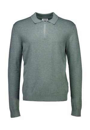 ECOVERO L/S ZIP - Longsleeve - jade green mel