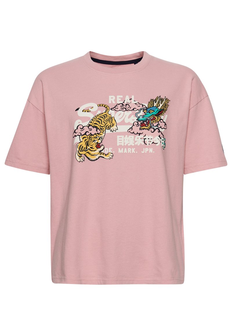 Superdry & Co T-shirt print donkerroze