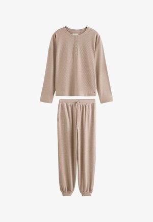 Next, PETITE FIT - COSY WAFFLE LONG SLEEVE HENLEY PYJAMAS SET - Pyjama set - neutral