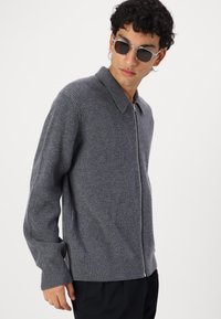 Samsøe Samsøe SAISAKS ZIP CARDIGAN - Cardigan - dark grey