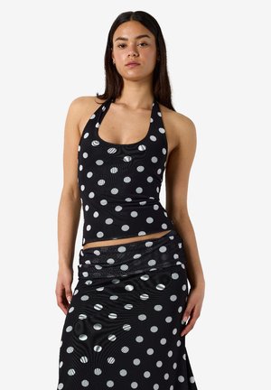 Noisy May NMDOTTIE HALTER NECK - Top - black/white