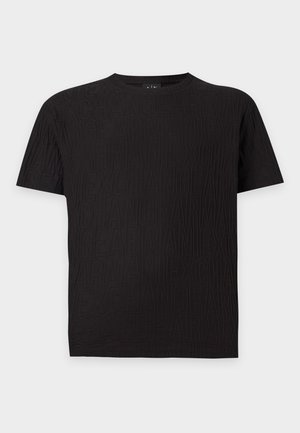 Armani Exchange, ALL OVER LOGO T-SHIRT REGULAR FIT - T-shirts basic - black
