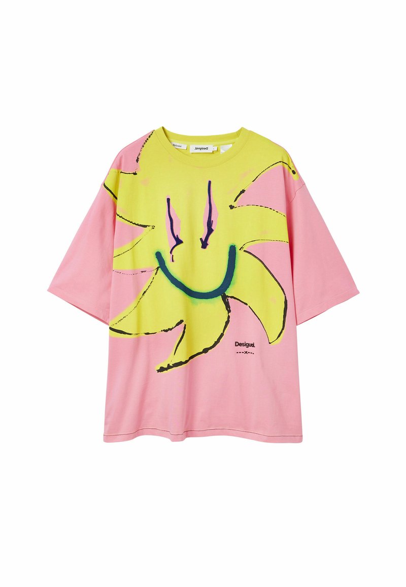 Desigual T-shirt print donkerroze Desigual T-shirt print donkerroze