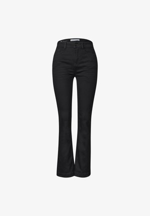 Street One, HIGH WAIST BOOTCUT JEANS IM SLIM FIT - Vaqueros bootcut - black rinse wash