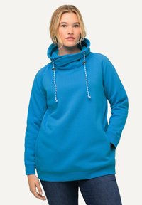 Ulla Popken MIT STEHKRAGEN RAGLANFORM LANGE ÄRMEL  - Sudadera - helles azurblau