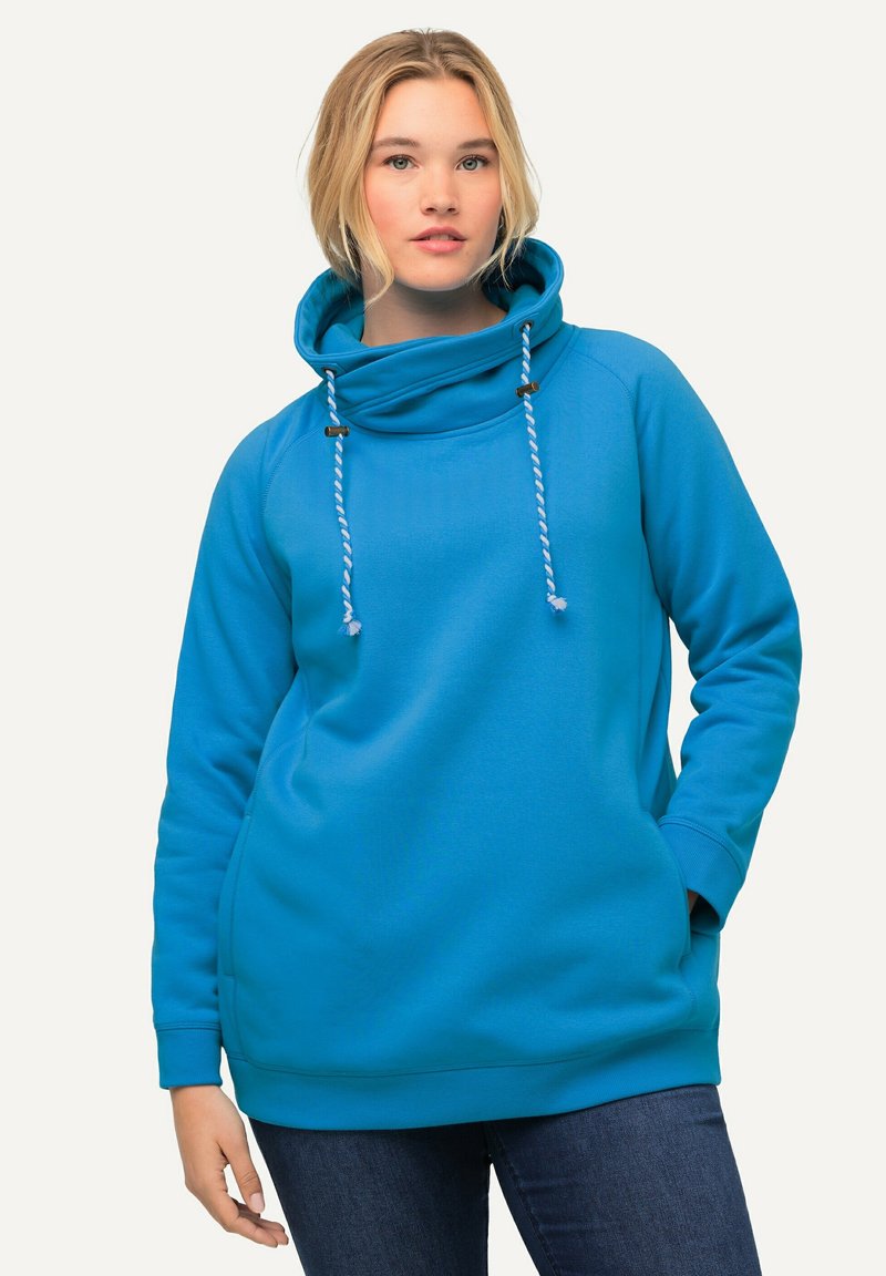 Ulla Popken MIT STEHKRAGEN RAGLANFORM LANGE ÄRMEL  - Sudadera - helles azurblau