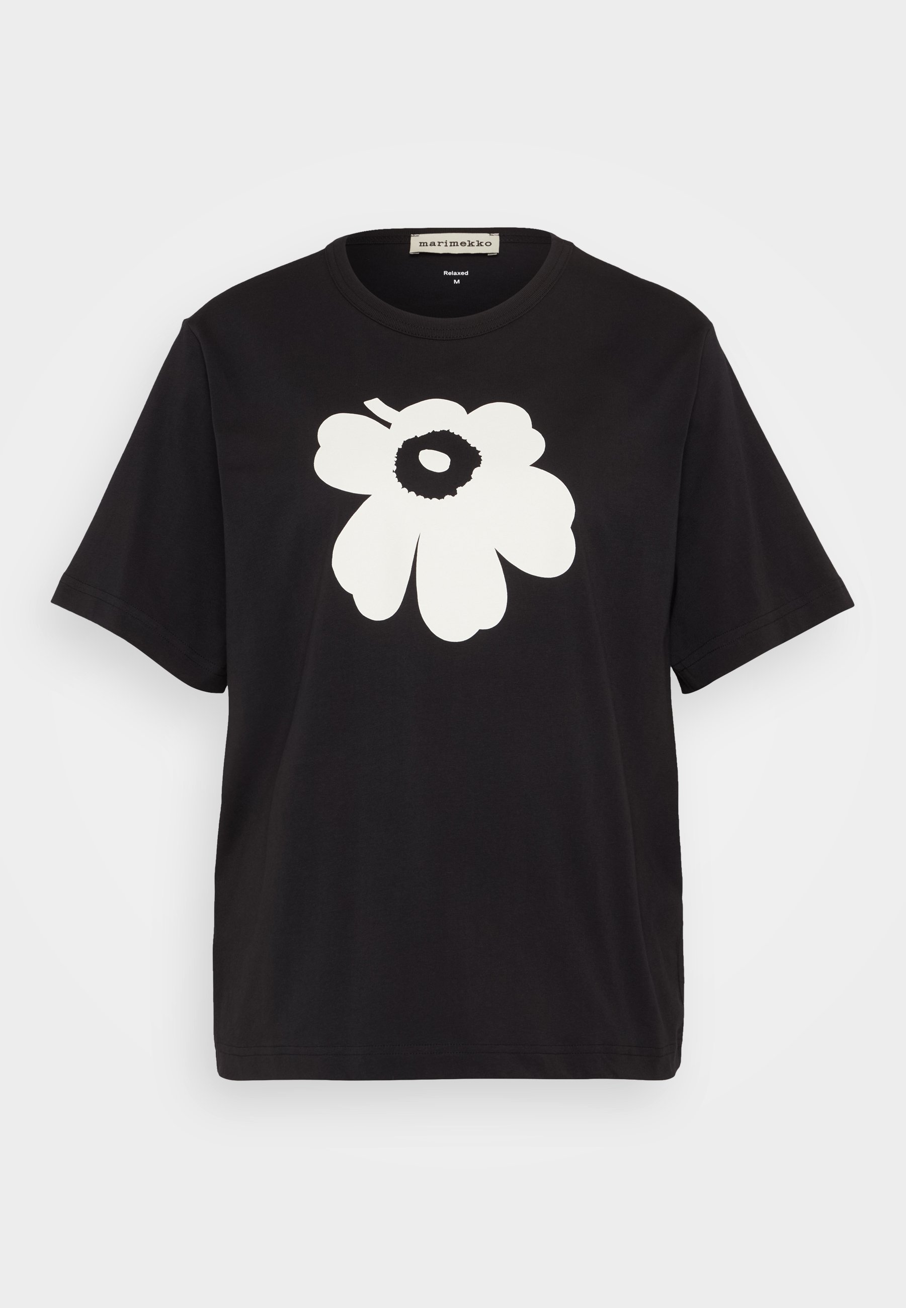 Marimekko ERNA UNIKKO PLACEMENT - T-shirt estampada - black/off
