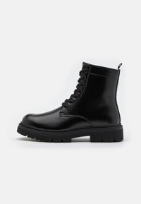 LEATHER - Fűzős bokacsizmák - black