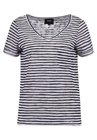 OBJTESSI V-NECK - T-shirt básica - sky captain/white stripes