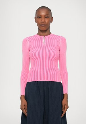 FITTED ZIP - Svetrík - electric pink