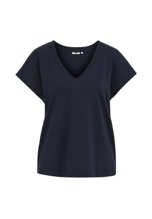 WE Fashion, Tricou basic - dark blue