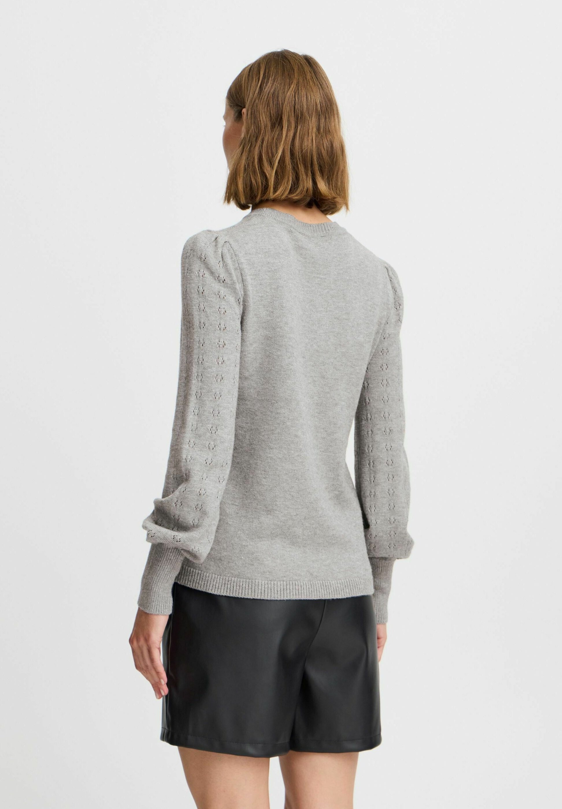 売れ筋商品|||ビーヤング ニット&セーター レディース アウター BYNONINA POINTELLE JUMPER - Jumper - mid grey melange b.young BYNONINA POINTELLE JUMPER - Jumper - mid grey
