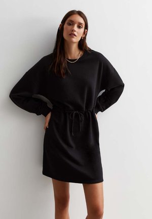 DRAWSTRING MINI - Jersey dress - black