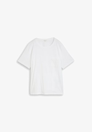 TOM TAILOR, PLUS SIZE - BOXY FIT T-SHIRT MIT BRUSTTASCHE - T-shirts print - white