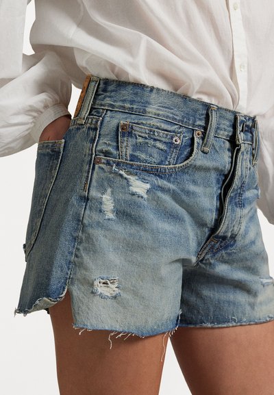 Polo Ralph Lauren RIGID DENIM WOVEN SHORTS - Calções de ganga - mixco wash