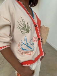 Never Fully Dressed SOL DE PALMA CALLE CARDIGAN - Casaco de malha - red