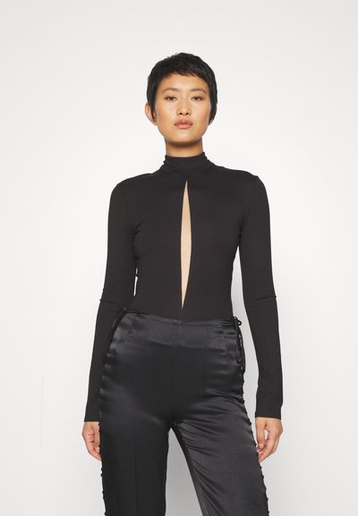 David Koma DIAMOND CUTOU - Μπλούζα με μακριά μανίκια - black/nude