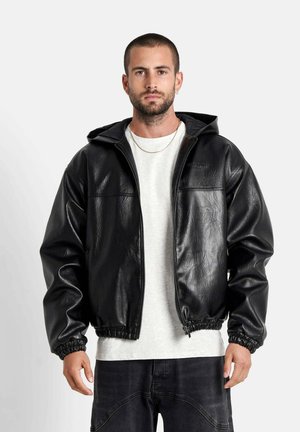 HOODED  - Kunstlederjacke - black