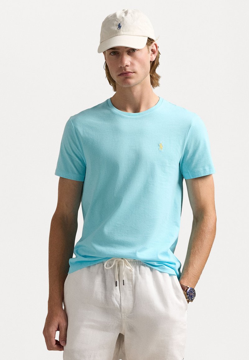 Polo Ralph Lauren - CUSTOM SLIM FIT JERSEY CREWNECK T-SHIRT - T-shirts - aqua blue, Forstørre