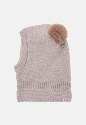 BALACLAVA WINDSTOP POMPOMS UNISEX - Huer - camel melange