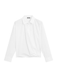 GARMENT WITH DRAPED ASYMMETRIC HEM - Bluse - white