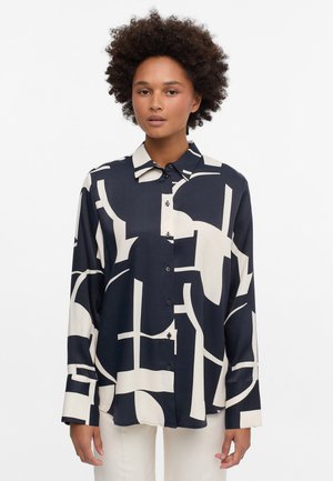 Eterna PRINTBLUSE - LOOSE FIT - Hemdbluse - schwarz