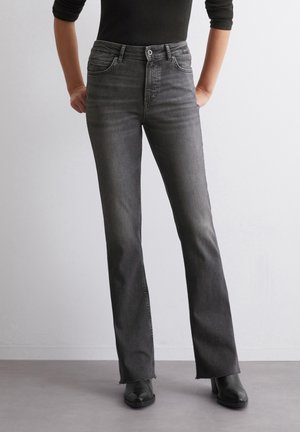 HIGH WAIST REGULAR LENGTH - Bootcut jeans - dark grey lefthand wash
